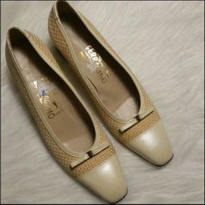 Salvatore Ferragamo Rattan Leather Flats - Chanel vibes